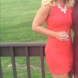 H&M coral body con dress